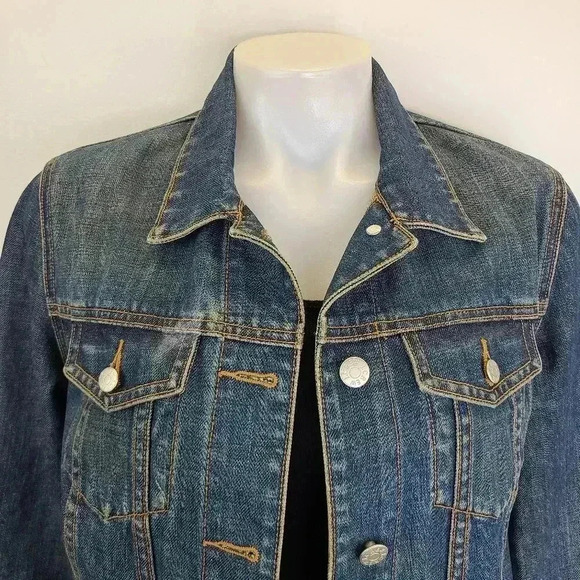 J. Crew Denim Jacket Medium Blue Vintage Wash Denim Jean Jacket Small - Picture 5 of 13